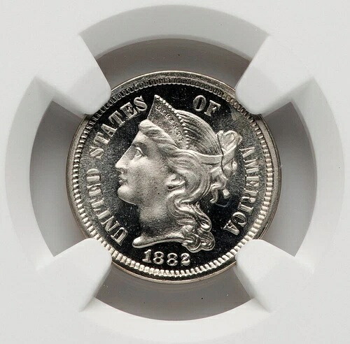 1882年 3セントニッケル - NGC PF 67 カメオ - 信じられないほど美しいカメオ｜WORLD RESOURCE【KING店】
