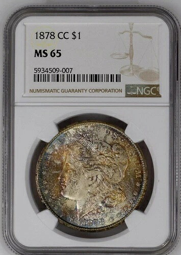 1878年CCモルガン銀貨 - NGC MS 65認定 5934509-007
