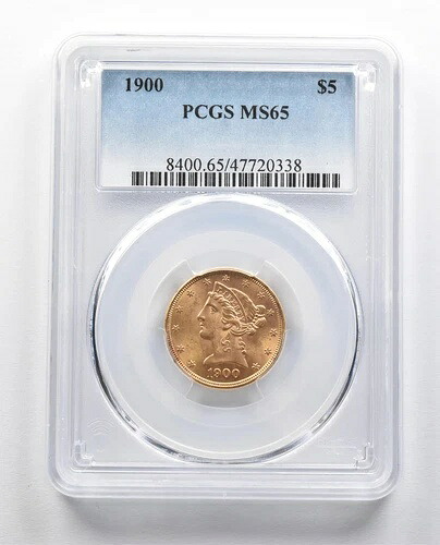 MS65 1900年 5ドル リバティヘッド ゴールド ハーフイーグル PCGS *9838