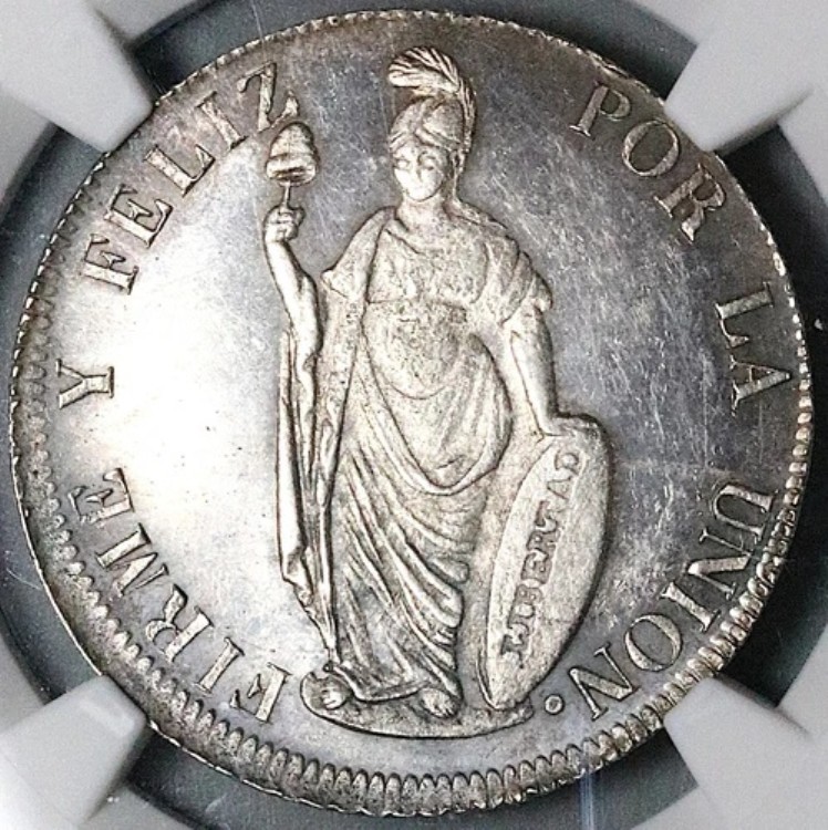 1850 NGC MS 64 ペルー リマ 4レアル スタンディング リバティ コイン POP 2/1 (24012701C)