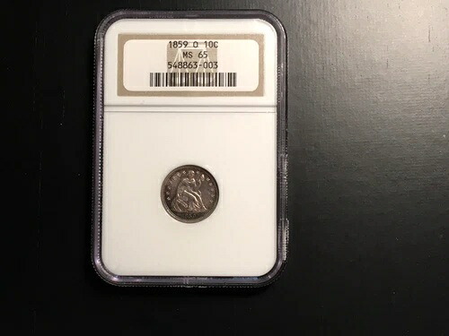 1859-0 座像ダイム MS 65 NGC オールドホルダー 美しい色調