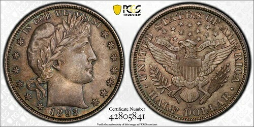 PCGS MS-64 1893-O バーバー ハーフダラー