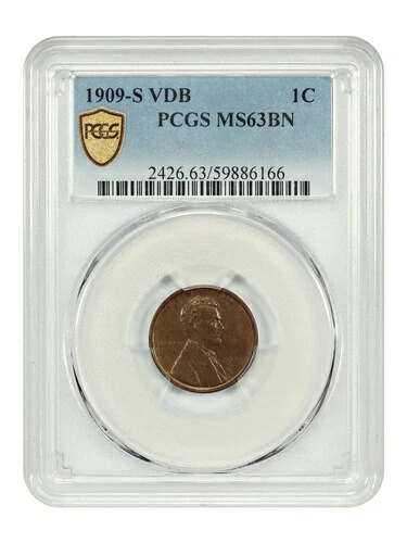1909-S VDB 1C PCGS MS63BN - リンカーン・セント（小麦裏面） - キーデート