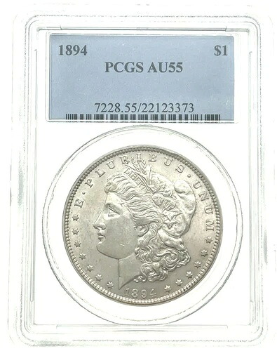 1894年 1ドル銀貨 モルガンドル PCGS AU55、良品、未使用