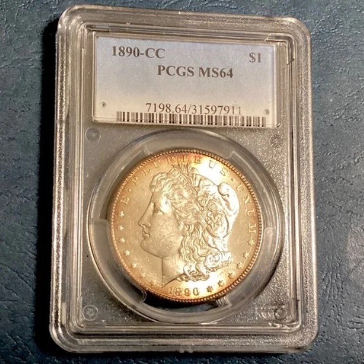 1890年CCモルガン銀貨 PCGS MS 64 - 並外れた外観