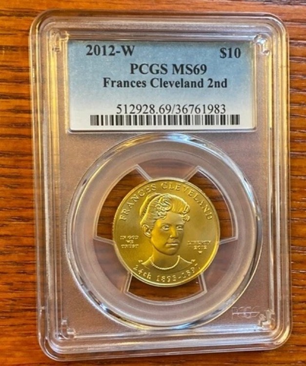 2012-W 10ドル フランシス・クリーブランド PCGS MS69 ファースト・スポークス金貨