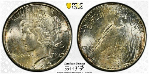 1923-S 1ドル平和ドル PCGS MS65