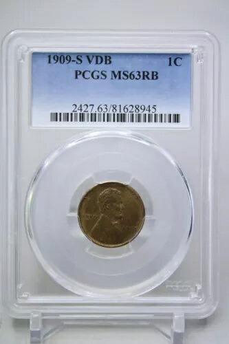 1909-S VDB リンカーン・ウィート・セント 1C PCGS MS63RB キーデート #8945
