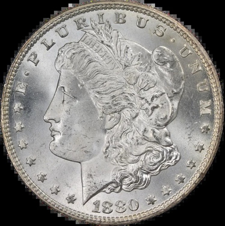 1880-CC GSA モルガン銀貨 CAC グレーディング MS65 素晴らしい外観 772,695円