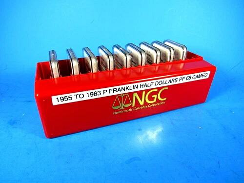 1955年から1963年 P、9枚セット フランクリン ハーフダラー NGC Pf 68 カメオ FS-Set bb