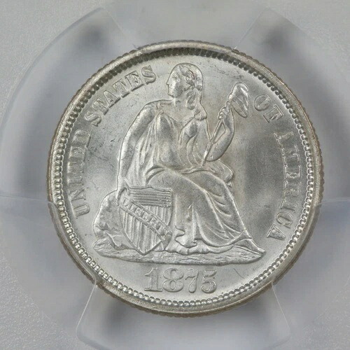 1875 10C PCGS MS66+ CAC