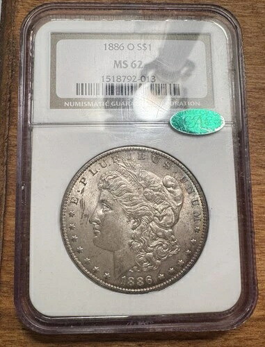 1886-O モルガン銀貨 NGC MS62 CAC