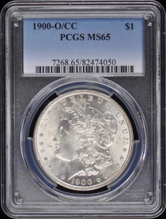 1900-O/CC $1 オーバーミントマーク モルガン・ダラー PCGS MS65