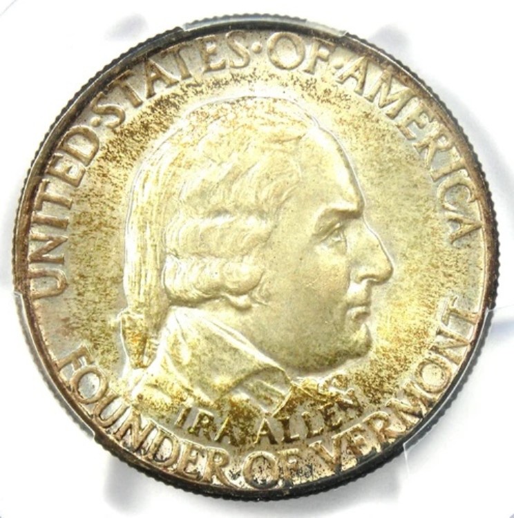 1927年バーモントハーフダラー50セント - PCGS MS67認定 - MS67の希少品 - 価値3,750ドル