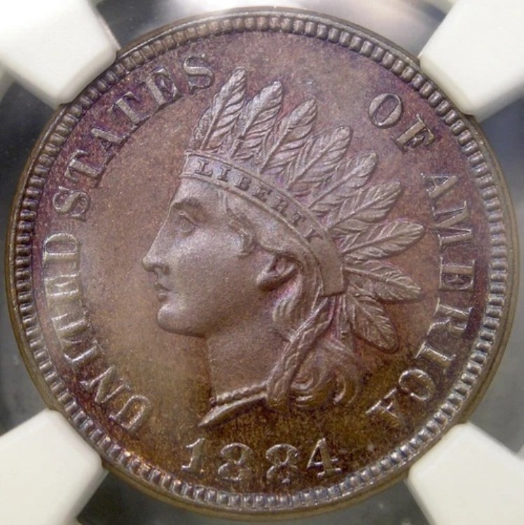 1884/1_84 インディアンヘッド セント/ペニー ユニーク 未分類 RPD 最高品質 NGC MS 66