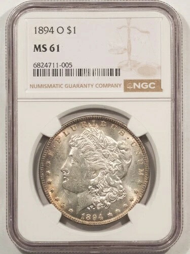 1894-O 1 ドル モルガン ダラー - NGC MS - 61、新品未使用、希少品!