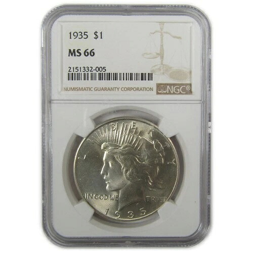 1935年 ピースダラー MS 66 NGC シルバー 未流通 1ドルコイン SKU:I19674