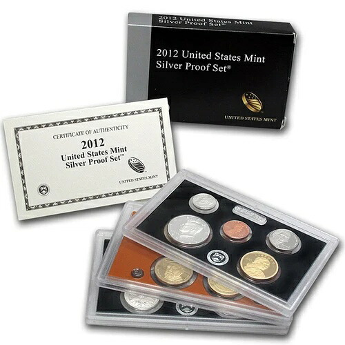 2012-S 米国造幣局 14枚セット シルバー プルーフコイン (SV6) COA付き ネイティブアメリカン、ATB、Press