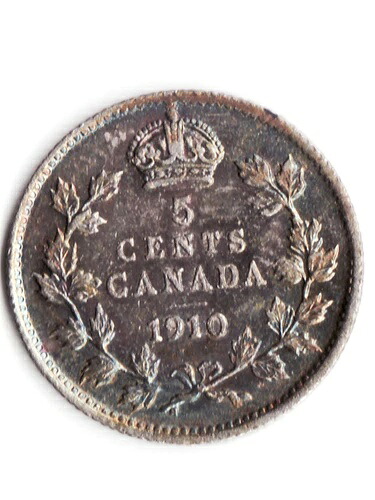 1910年 PL カナダ 5セント シルバー - ミントステート 113,850円