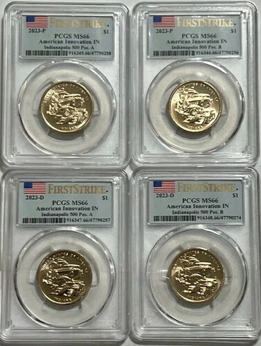 2023 P D A B セット IN インディアナ イノベーション ドル $1 PCGS MS66 インディ500 ファーストストライク