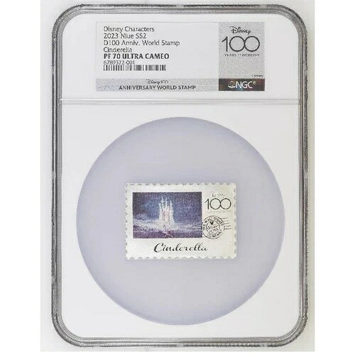 2023年 ニウエ ディズニー 100周年記念切手 シンデレラ 1オンス 銀貨 NGC PF 70 UCAM