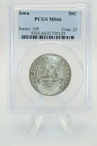 1946-P PCGS MS66 アイオワ シルバー 記念ハーフビジネスストライク 50セント｜WORLD RESOURCE【KING店】