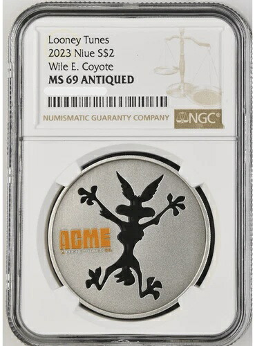 2023年 ニウエ ルーニー・テューンズ ワイリー・コヨーテ 1オンス 銀貨 NGC MS 69 アンティーク｜WORLD RESOURCE【KING店】