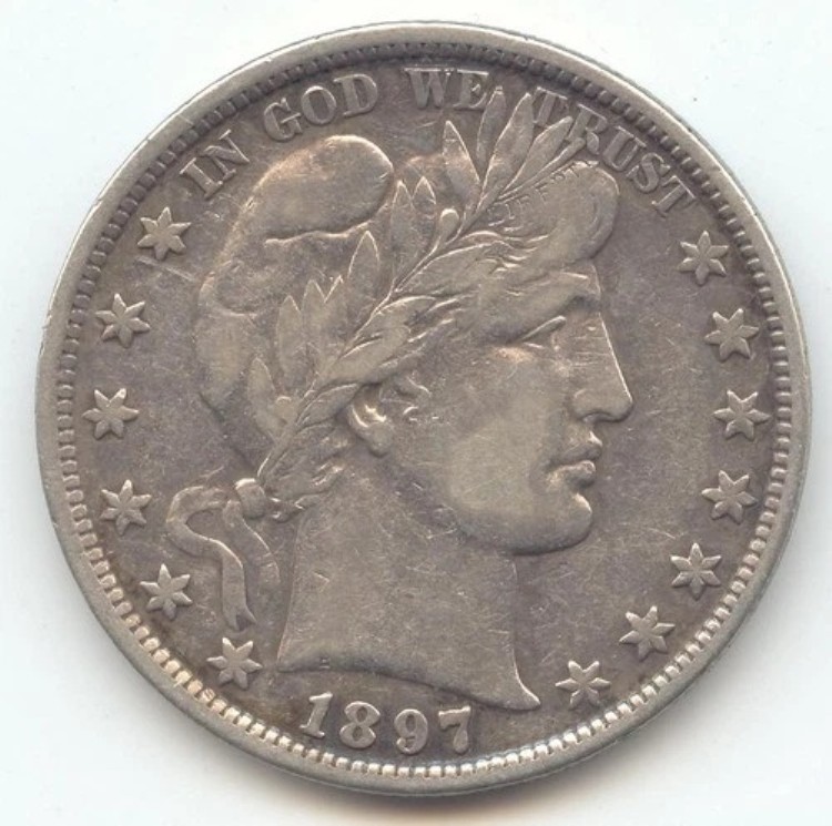 1897年バーバーハーフダラー、VF-XF