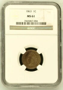 1863 NGC MS61 インドセント｜WORLD RESOURCE【KING店】
