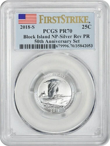 2018-S シルバーブロック アイランドパーク クォーター リバースプルーフ PR70 PCGS ファーストストライク FL｜WORLD RESOURCE【KING店】