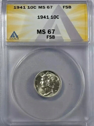 1941年 P マーキュリーダイム ANACS MS-67 FSB｜WORLD RESOURCE【KING店】