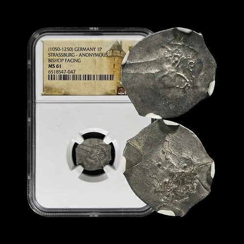 ドイツ。1150デニール、銀 - NGC MS61 - アルザス、ストラスブール、エンジェルス・クロス047|WORLD RESOURCE【KING店】