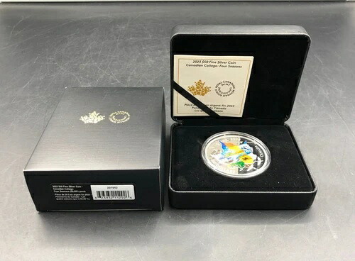 ロイヤルカナディアンミント 2023年 50ドル 純銀貨 カナディアンコラージュ：四季