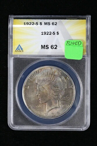 1922-S ピースダラー トーン ANACS MS 62 3AJ3｜WORLD RESOURCE【KING店】