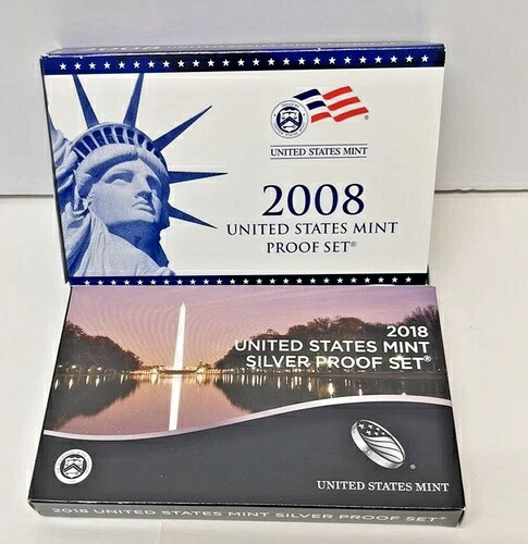 米国造幣局 2008年 プルーフセット 2枚セット + 2018年 シルバー プルーフセット 10年違い ML｜WORLD RESOURCE【KING店】