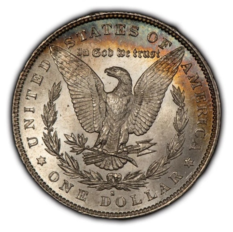 1879-S 1ドルモルガン銀貨 - レインボークレセントトーニング - BU - SKU-D3900｜WORLD RESOURCE【KING店】
