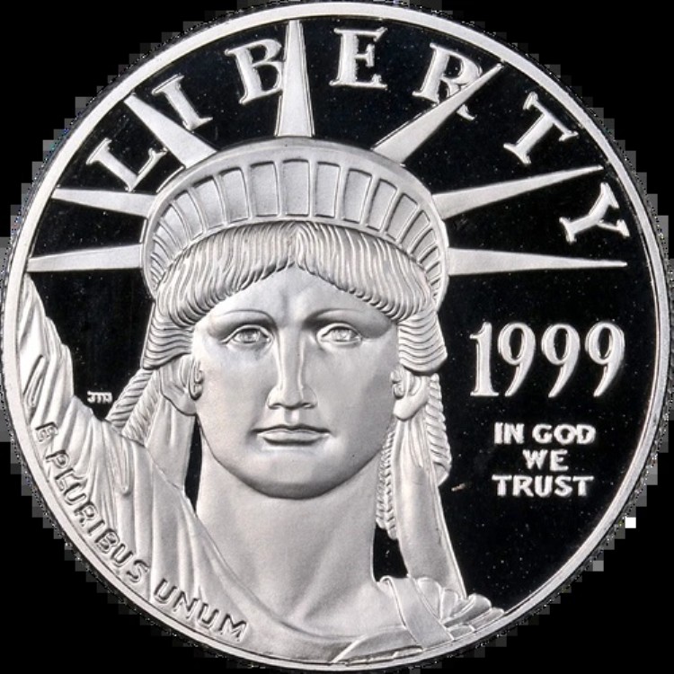 1999-W プラチナ アメリカンイーグル 100ドル プルーフ 地金コイン - OGP COA - 在庫あり