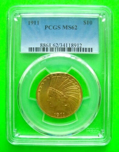 1911年インディアン10ドルゴールドイーグル PCGS MS62 フロスティジェム + 送料無料