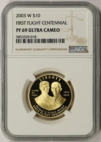 2003-W 初飛行100周年記念 モダンゴールド 記念品 $10 PF 69 ウルトラカム NGC 673,640円