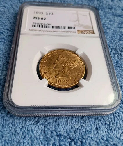 1893年 リバティ 10ドル金貨イーグル、NGC MS62