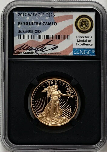 2012-W 25ドル ハーフオンス ゴールド イーグル マイルズ スタンディッシュ NGC PF70