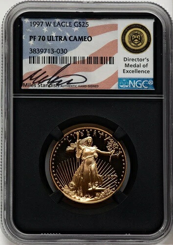1997-W 25ドル ハーフオンス イーグル金貨 マイルズ スタンディッシュ NGC PF70
