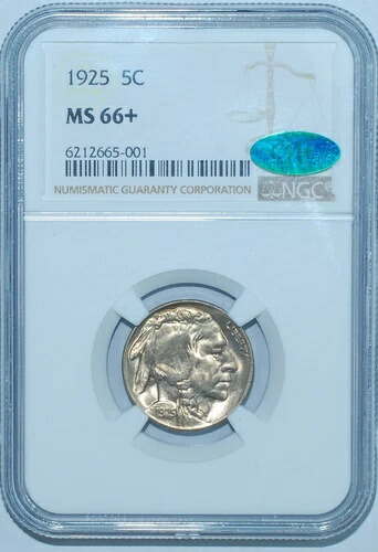 1925 NGC MS66+ CAC バッファローニッケル