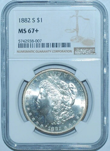 1882 S NGC MS67+ モルガン銀貨