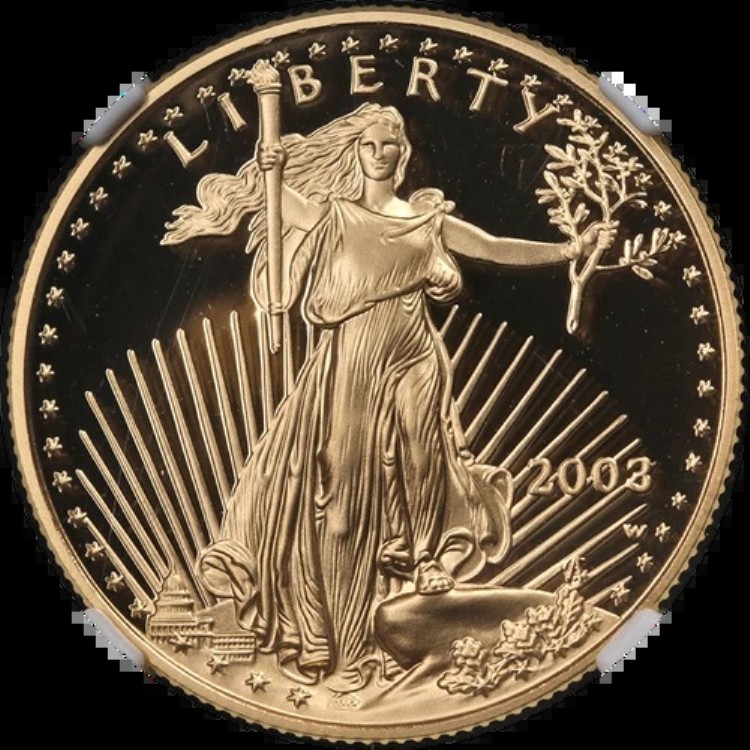 2003-W ゴールド アメリカンイーグル $25 NGC PF70 ウルトラカメオ メルカンティ サインラベル|WORLD RESOURCE【KING店】