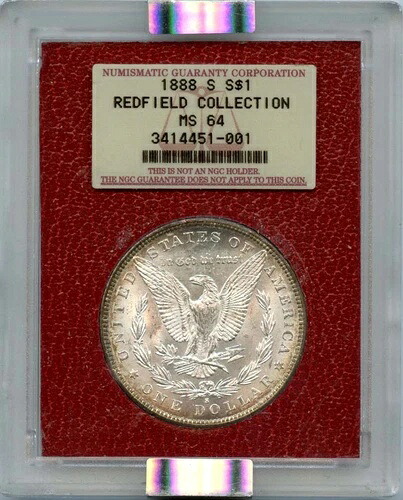 1888年 S $1 モルガン・ダラー レッドフィールド・ホード NGC MS64
