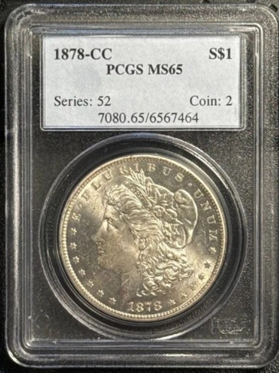 1878年CCモルガン銀貨 PCGS MS-65
