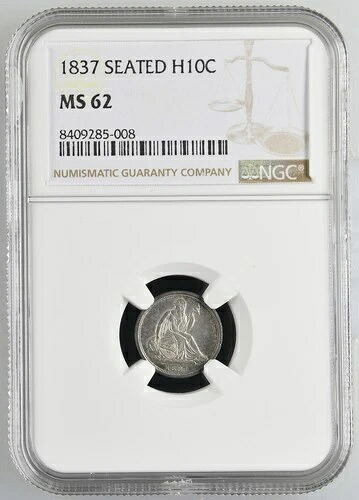 1837年 リバティ・シーティング・ハーフダイム NGC MS-62 カラー