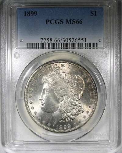 1899年 モルガン・ダラー PCGS MS66 キーデート $1 宝石品質