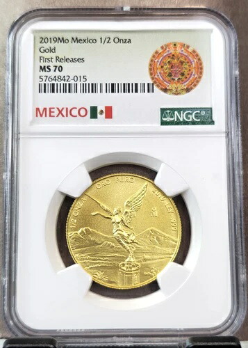2019年 メキシコゴールド リベルタッド 1/2オンス NGC MS 70 初リリース 希少 パーフェクト 1/2オンス|WORLD RESOURCE【KING店】